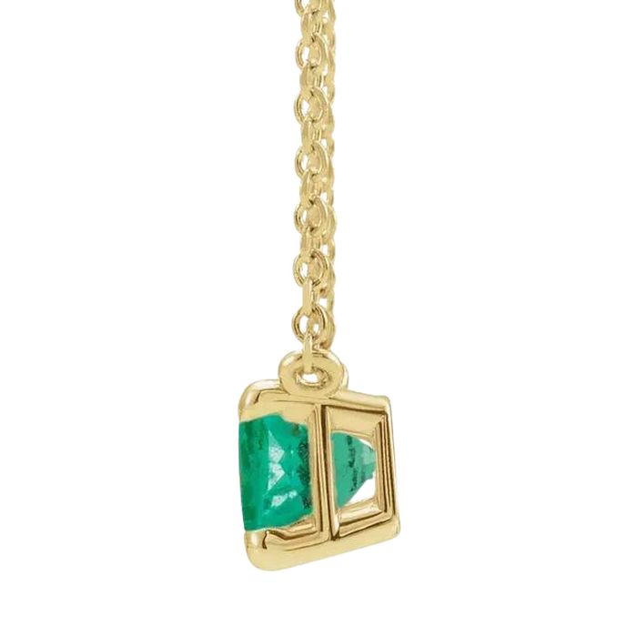 Lab Grown Emerald Mia Necklace - 14k yellow gold