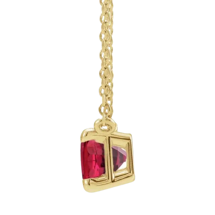 Lab Grown Ruby Mia Necklace - 14k yellow gold
