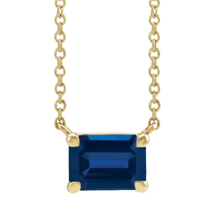 Lab Grown Sapphire Mia Necklace - 14k yellow gold